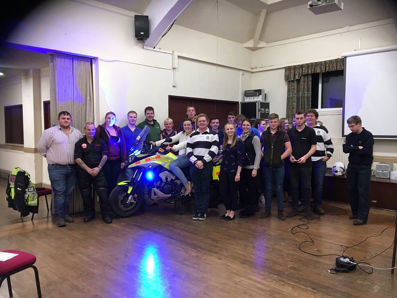 Young farmers enjoy blood bike visit